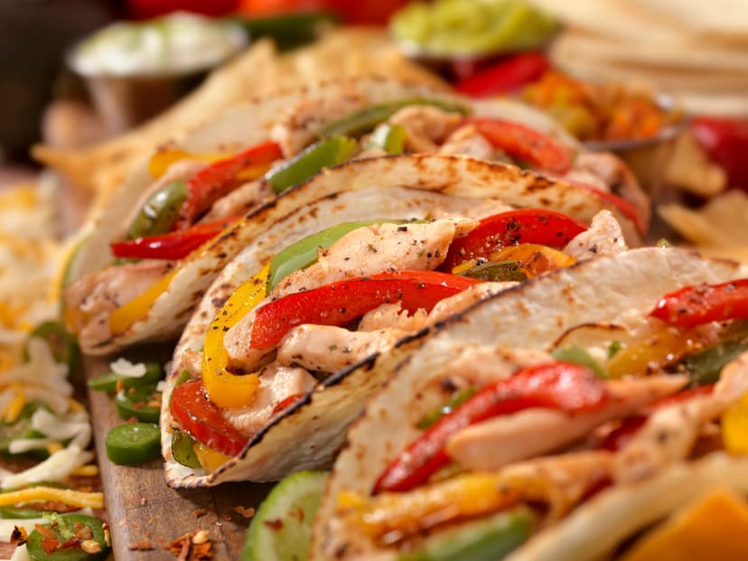 Receta de fajitas de pollo con verduras