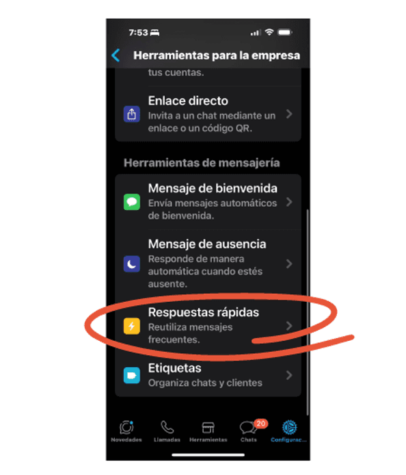 Ubicacion respuestas rapidas en herramientas para la empresa