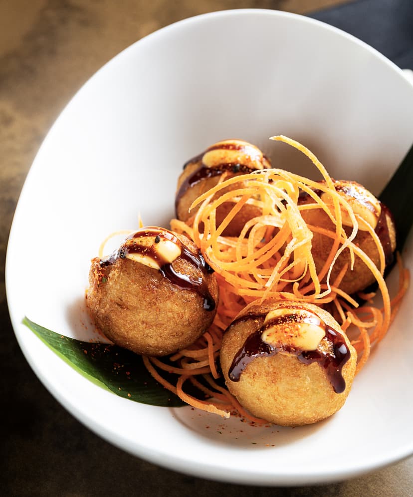 Deliciosas bolitas japonesas rellenas de pulpo