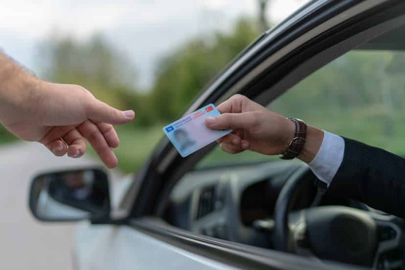 Tarjeta de circulación en mano