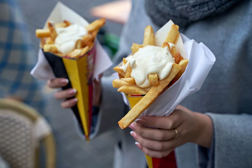 Papas a la francesa con mayonesa